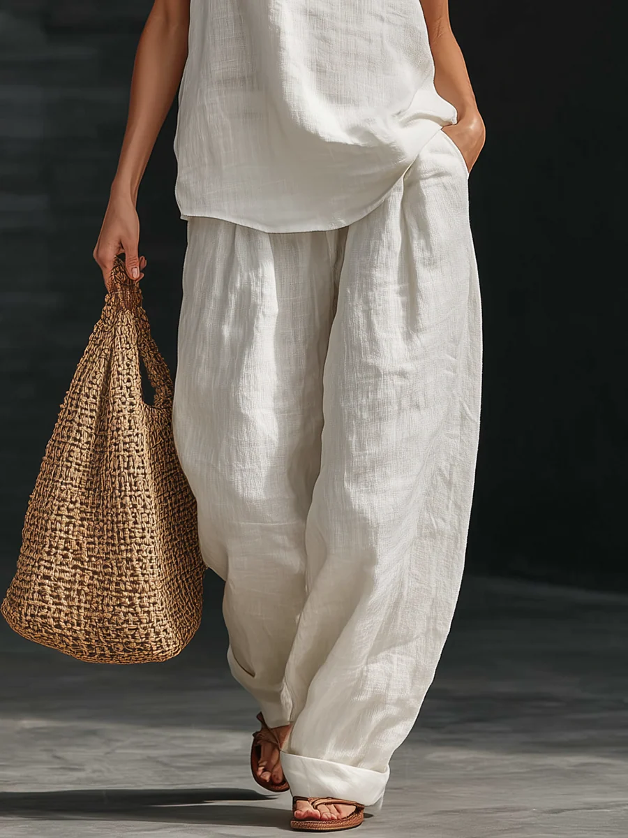 Charlotte | Sleeveless set with wide trousers
